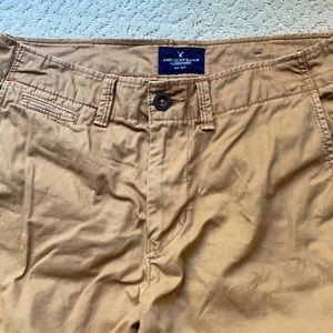 American Eagle slim straight khakis tan
